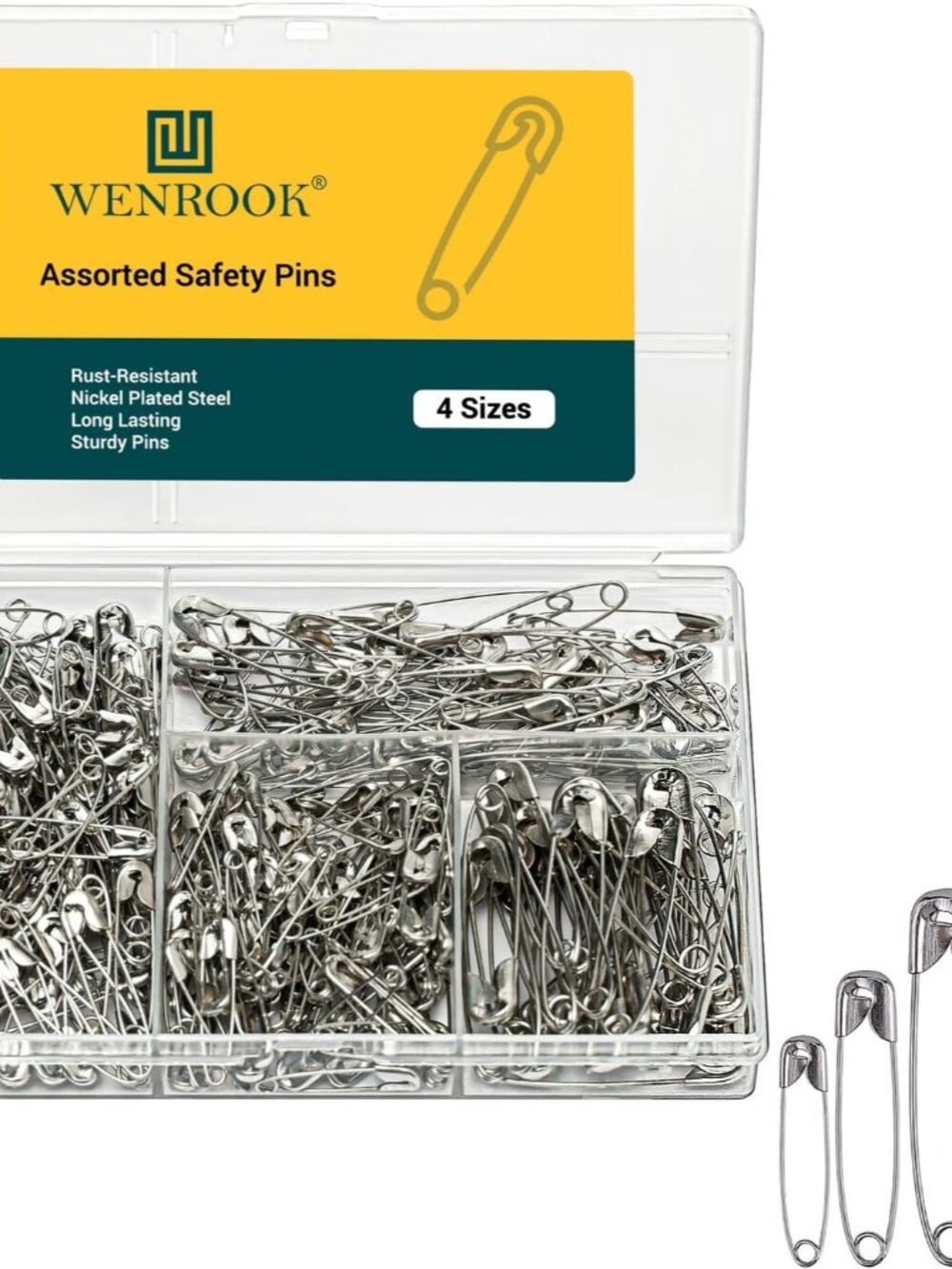 300 Pack Safety Pins Assorted, Heavy Duty Safety Pins for Clothes